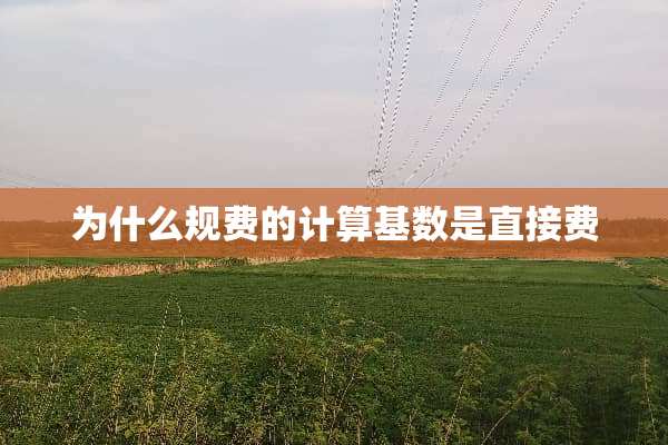 为什么规费的计算基数是直接费