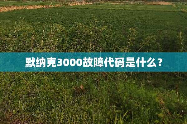 默纳克3000故障代码是什么？