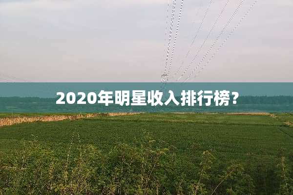 2020年明星收入排行榜？