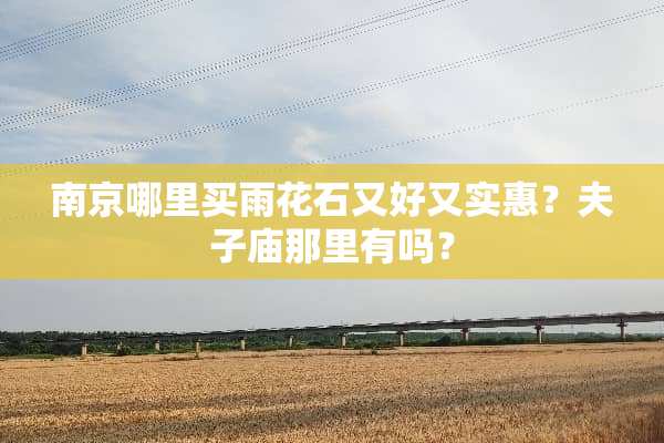 南京哪里买雨花石又好又实惠？夫子庙那里有吗？