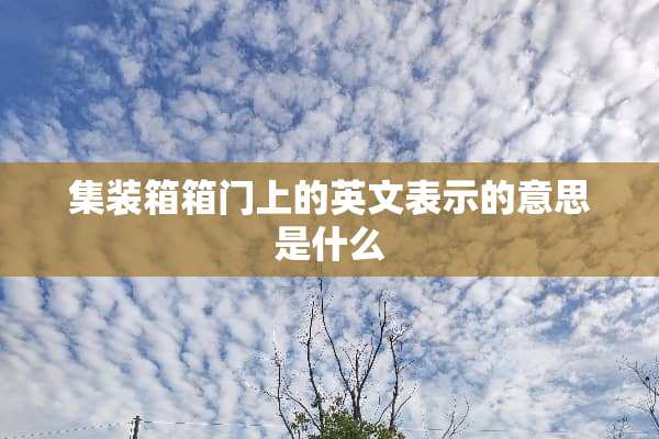 集装箱箱门上的英文表示的意思是什么