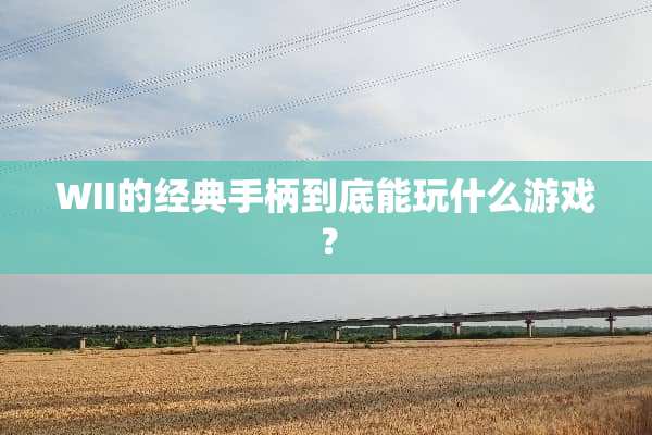WII的经典手柄到底能玩什么游戏？