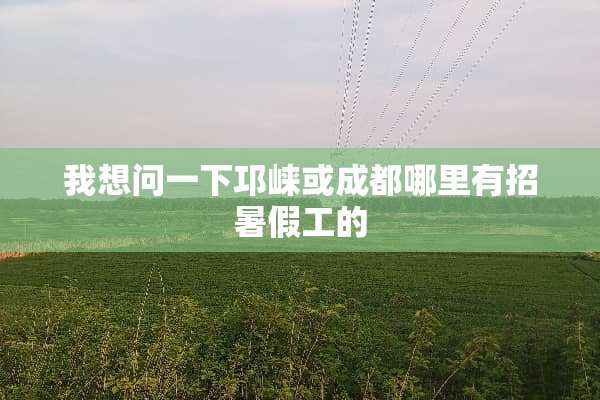 我想问一下邛崃或成都哪里有招暑假工的