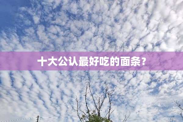 十大公认最好吃的面条？
