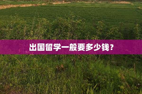 出国留学一般要多少钱？
