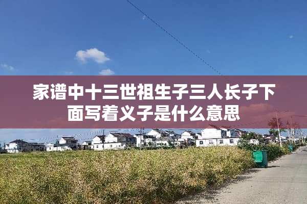 家谱中十三世祖生子三人长子下面写着义子是什么意思
