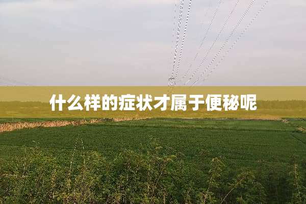 什么样的症状才属于便秘呢