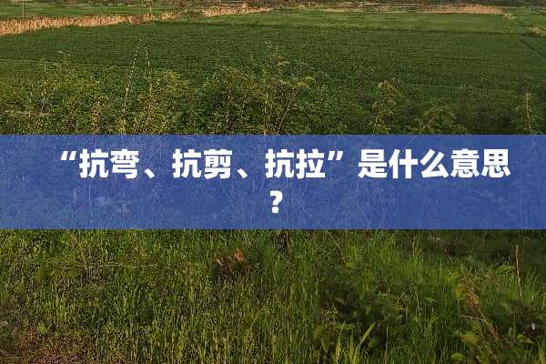 “抗弯、抗剪、抗拉”是什么意思？