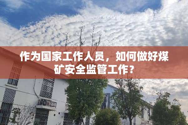 作为国家工作人员，如何做好煤矿安全监管工作？