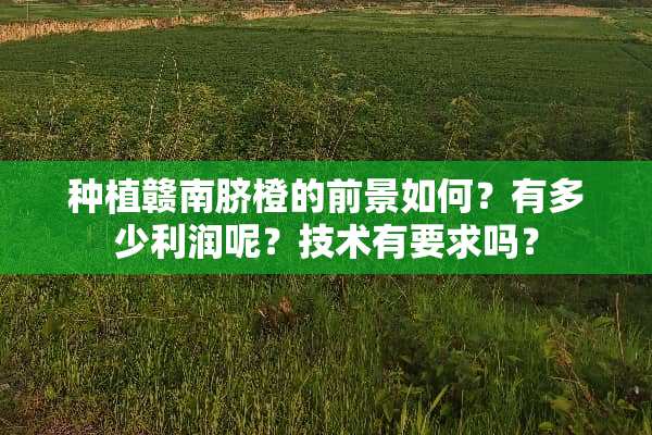 种植赣南脐橙的前景如何？有多少利润呢？技术有要求吗？