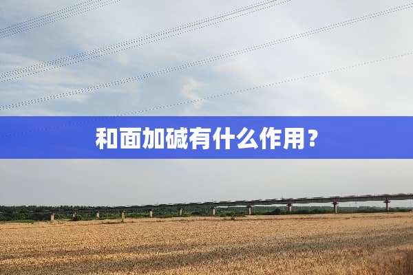 和面加碱有什么作用？