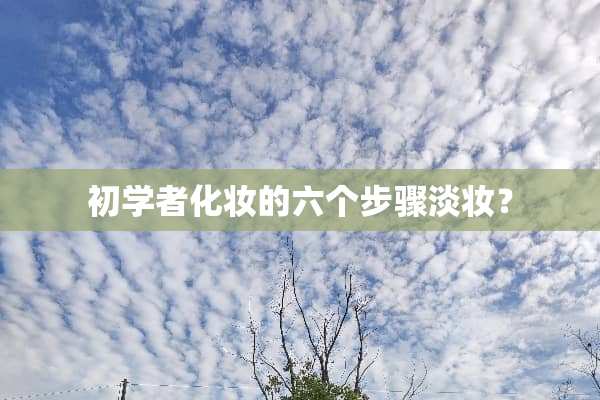 初学者化妆的六个步骤淡妆？