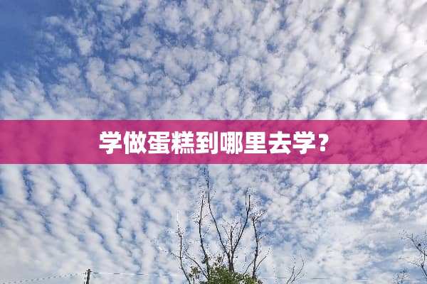 学做蛋糕到哪里去学？
