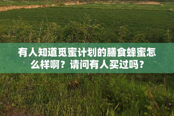 有人知道觅蜜计划的膳食蜂蜜怎么样啊？请问有人买过吗？