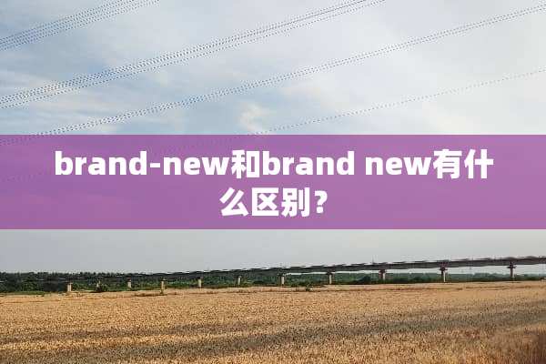 brand-new和brand new有什么区别？