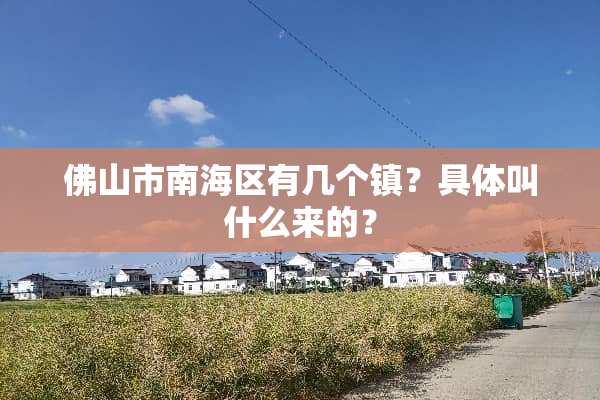 佛山市南海区有几个镇？具体叫什么来的？