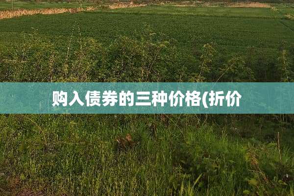 购入债券的三种价格(折价