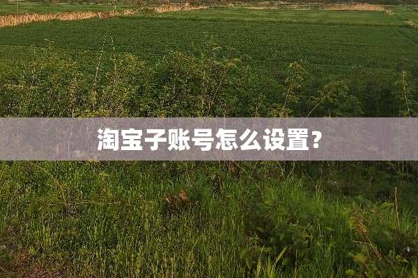 淘宝子账号怎么设置？
