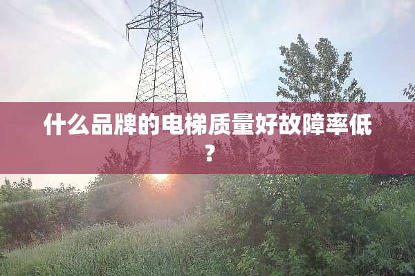 什么品牌的电梯质量好故障率低？