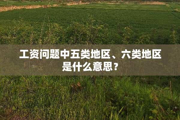 工资问题中五类地区、六类地区是什么意思？