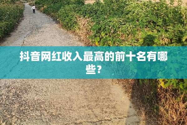 抖音网红收入最高的前十名有哪些？