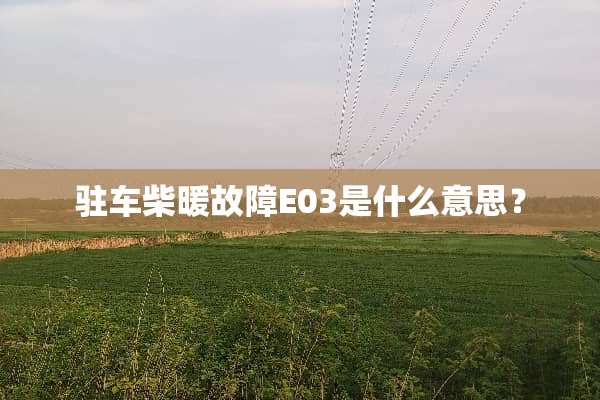 驻车柴暖故障E03是什么意思？
