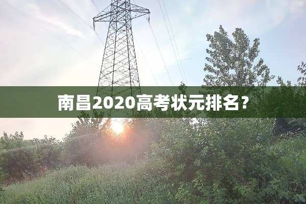 南昌2020高考状元排名？