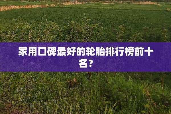 家用口碑最好的轮胎排行榜前十名？
