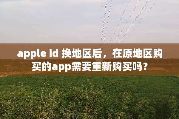 apple id 换地区后，在原地区购买的app需要重新购买吗？