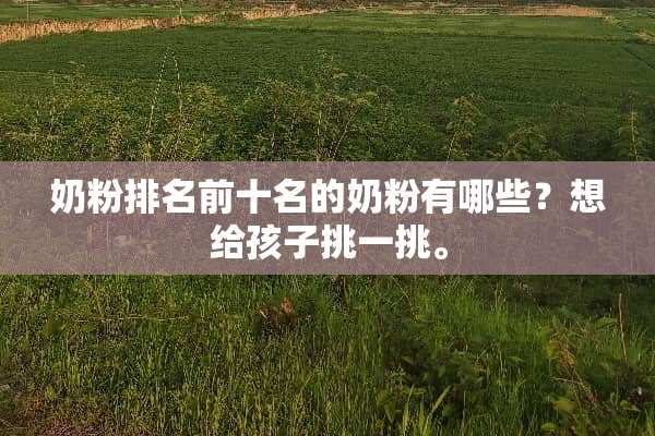 奶粉排名前十名的奶粉有哪些？想给孩子挑一挑。