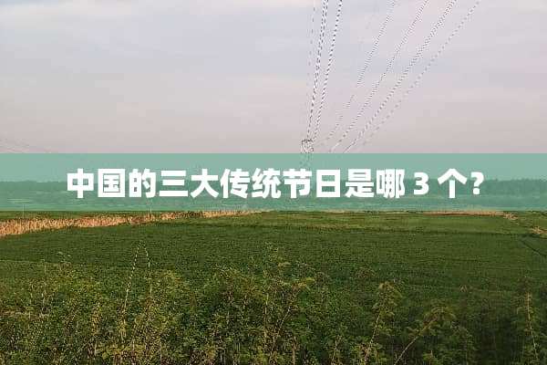 中国的三大传统节日是哪３个？