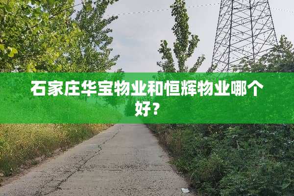 石家庄华宝物业和恒辉物业哪个好？