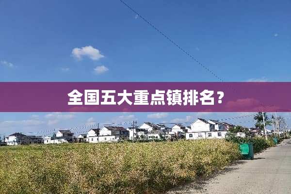 全国五大重点镇排名？