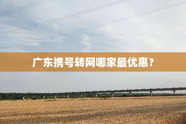 广东携号转网哪家最优惠？