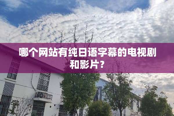 哪个网站有纯日语字幕的电视剧和影片？