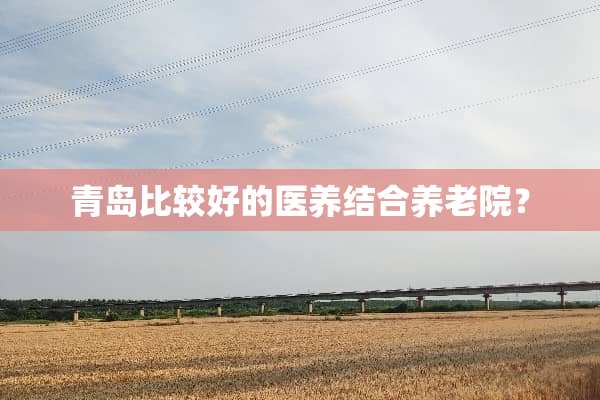 青岛比较好的医养结合养老院？
