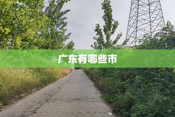 广东有哪些市