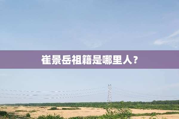 崔景岳祖籍是哪里人？