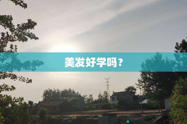 美发好学吗？