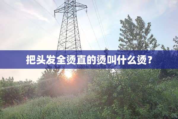 把头发全烫直的烫叫什么烫？