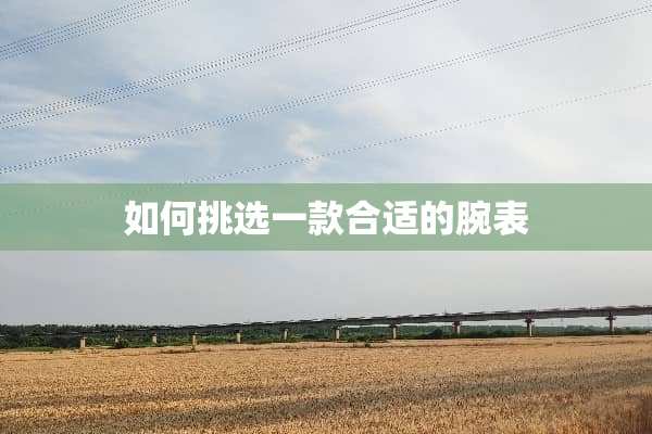 如何挑选一款合适的腕表