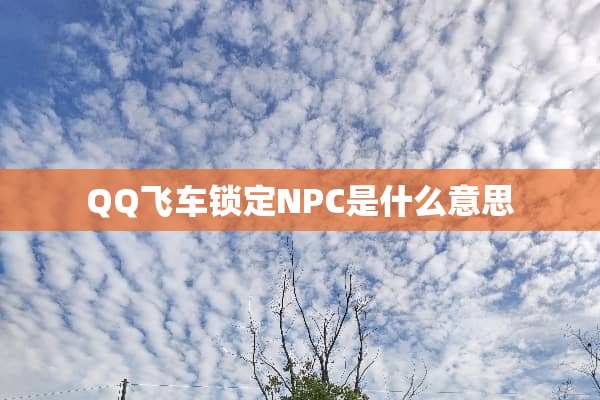 QQ飞车锁定NPC是什么意思