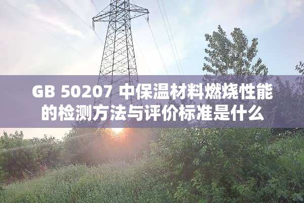 GB 50207 中保温材料燃烧性能的检测方法与评价标准是什么