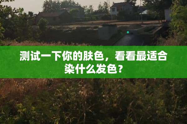 测试一下你的肤色，看看最适合染什么发色？
