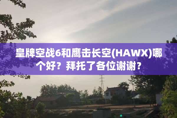 皇牌空战6和鹰击长空(HAWX)哪个好？拜托了各位谢谢？