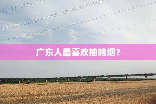 广东人最喜欢抽啥烟？