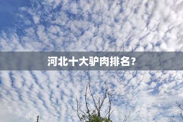 河北十大驴肉排名？