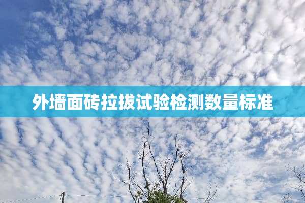 外墙面砖拉拔试验检测数量标准