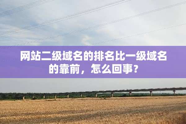 网站二级域名的排名比一级域名的靠前，怎么回事？