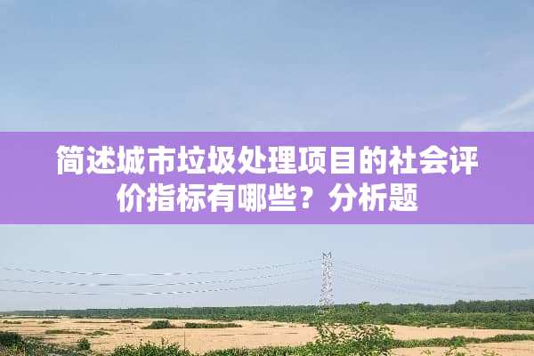 简述城市垃圾处理项目的社会评价指标有哪些？分析题